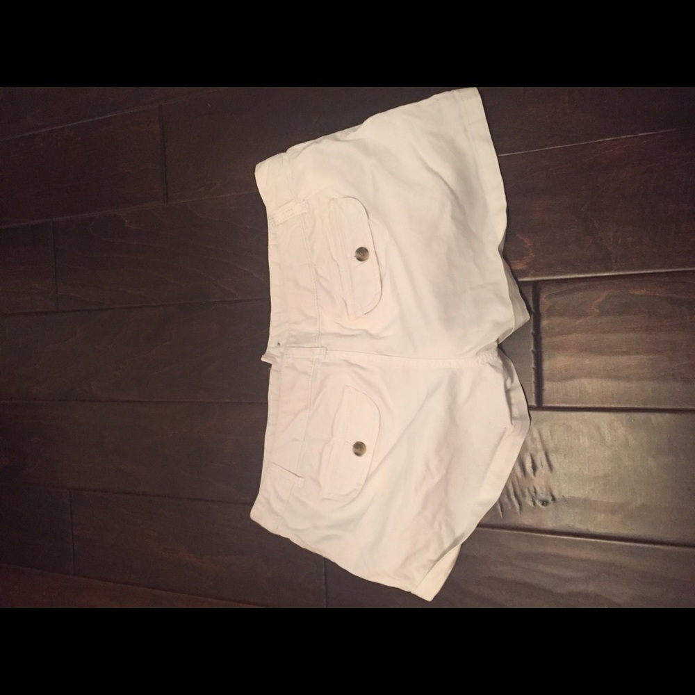 White Midi Rise Shorts - Picture 2 of 3